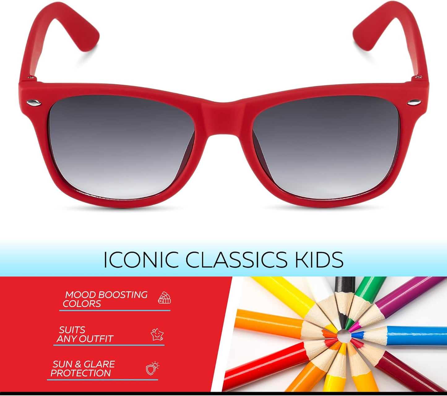 Kids Sunglasses for Boys Girls Age 3-12 - Shatterproof UV400 Toddler Children Sun Glasses