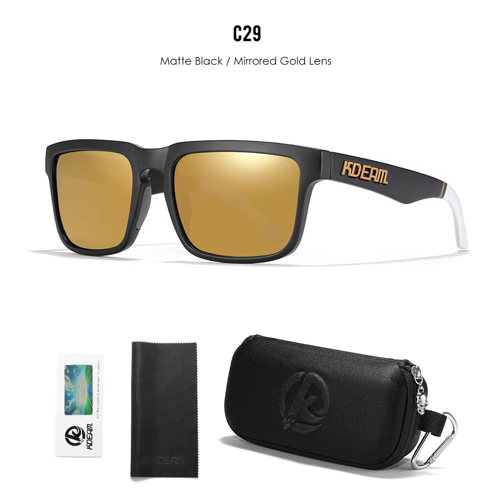 Men'S Polarized Sunglasses Square Casual Outdoors Sun Glasses Women Unisex Sunglass for Couple with Zipper Case