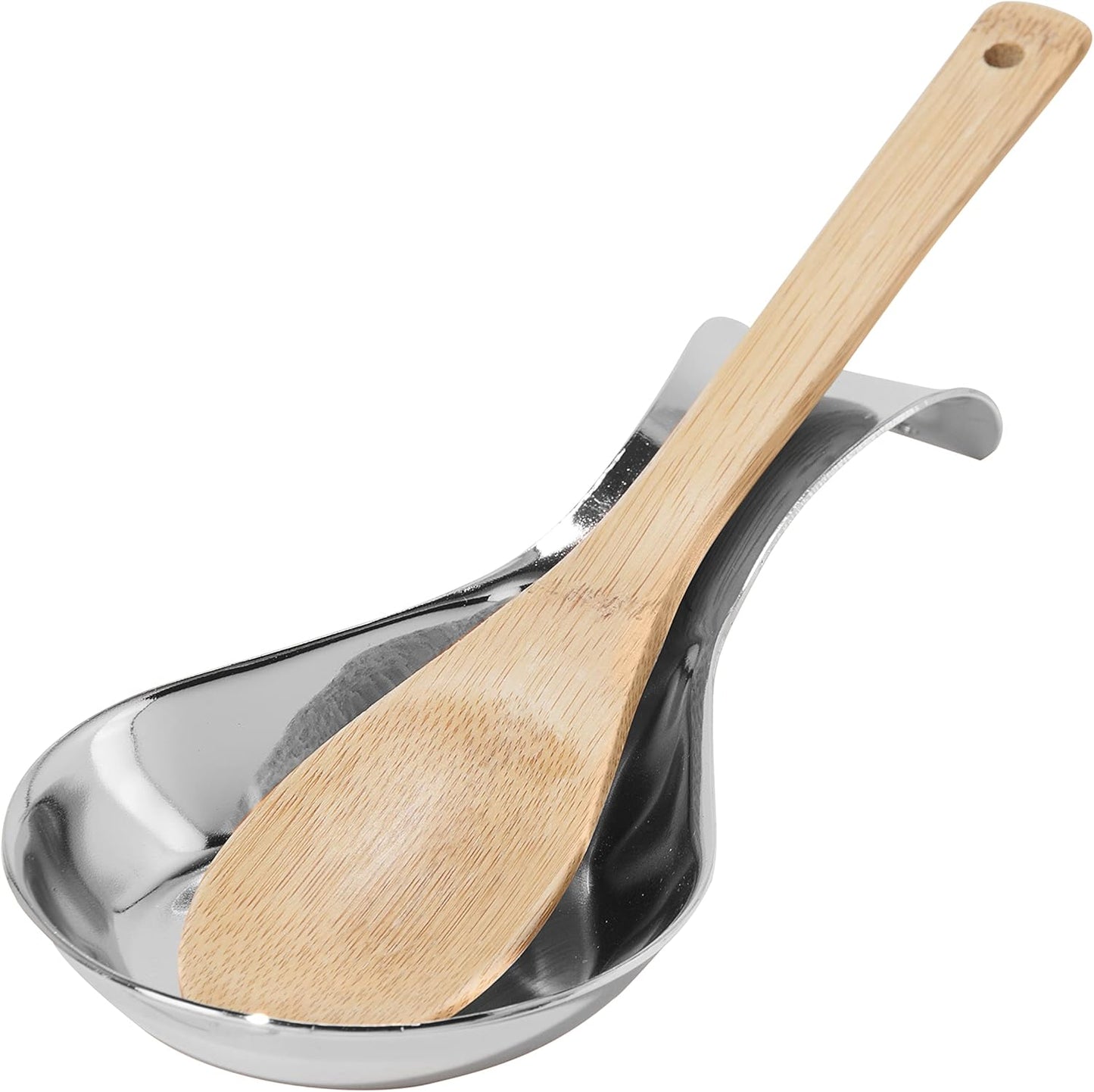 Stainless Steel Spoon Rest- Long Handle Holds Kitchen Utensils in Place, Great Spoon Rest for Kitchen Counter, Stove Top, or Coffee Station; Kitchen Accessories, Utensil Rest, Stainless