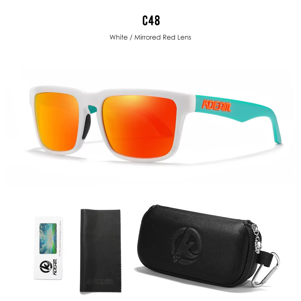 Men'S Polarized Sunglasses Square Casual Outdoors Sun Glasses Women Unisex Sunglass for Couple with Zipper Case