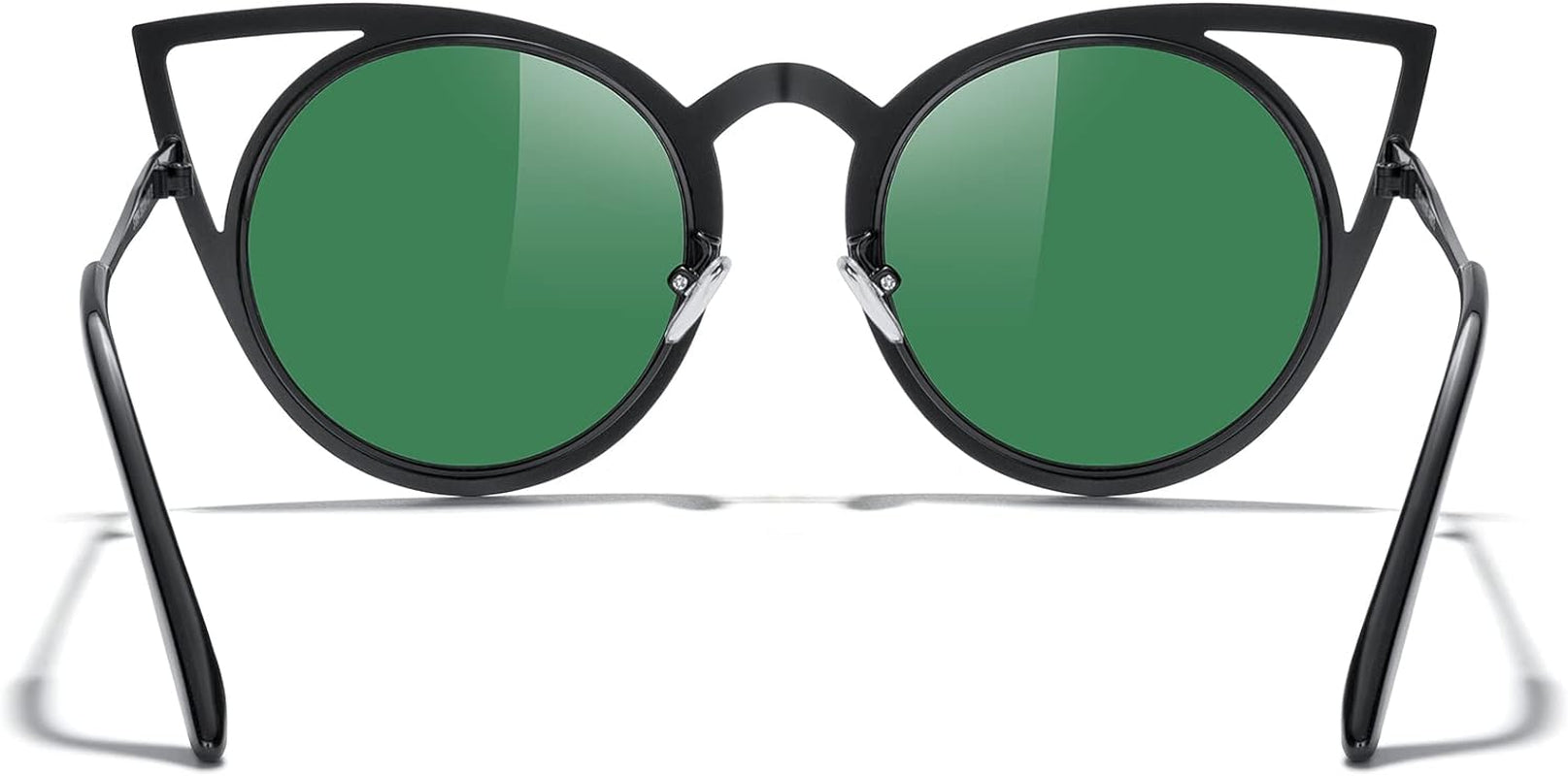 Cat Eye Sunglasses round Metal Cut-Out Flash Mirror Lens Sun Glasses S8064