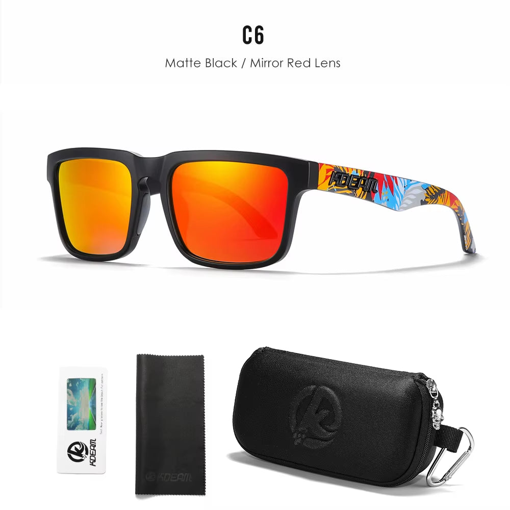 Men'S Polarized Sunglasses Square Casual Outdoors Sun Glasses Women Unisex Sunglass for Couple with Zipper Case