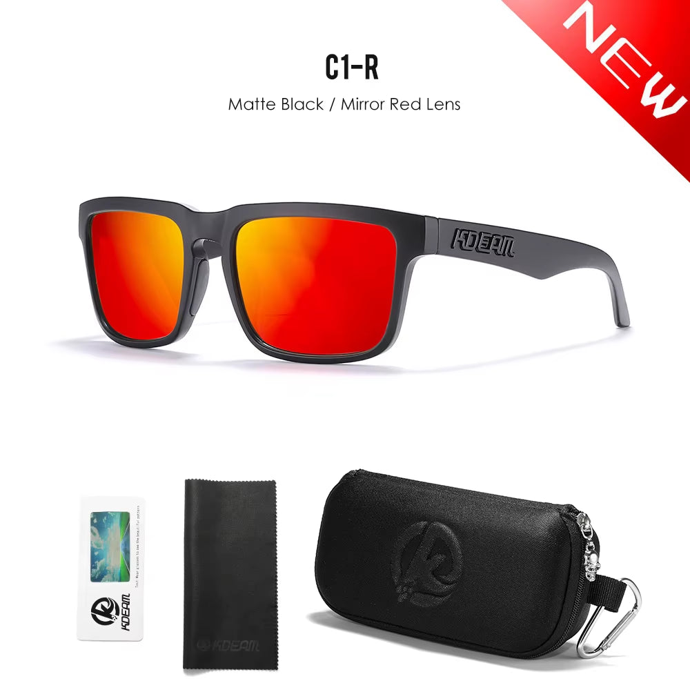 Men'S Polarized Sunglasses Square Casual Outdoors Sun Glasses Women Unisex Sunglass for Couple with Zipper Case