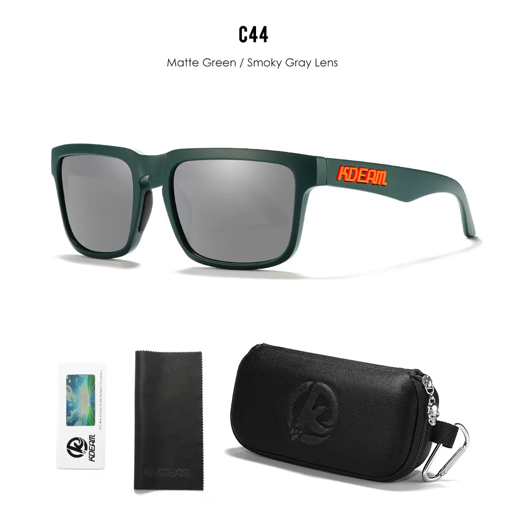 Men'S Polarized Sunglasses Square Casual Outdoors Sun Glasses Women Unisex Sunglass for Couple with Zipper Case