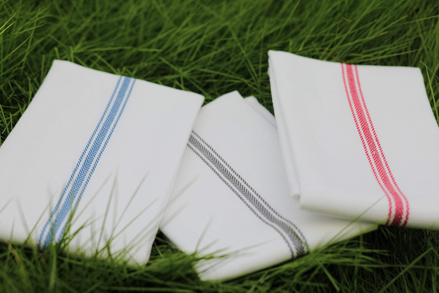 Cotton Herringbone White Dish Towels Set of 12 - Highly Absorbent, Super Soft Tea Towel with Hanging Loops - Extra Large Quick Dry Bar Towel (16X28 Inch - Multicolor)