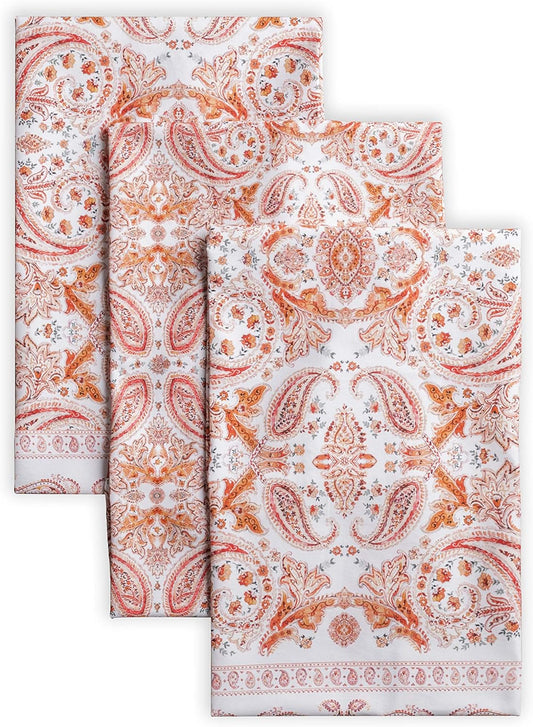 Kitchen Towel 100% Cotton Quick Dry Cleaning Dishtowel for Gifts, Dining, Home, Wedding, Banquet, Buffet, Orient - Thanksgiving/Christmas (Set of 3)